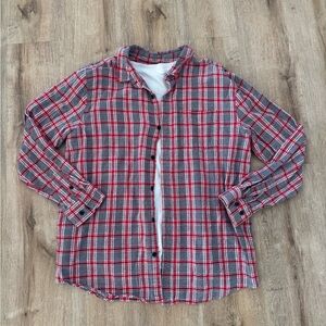 PacSun Red and Gray Plaid Casual Shirt